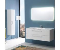 MOBILE BAGNO 120 CM CON CASSETTI BOSTON IN BIANCO LUCIDO SP. RETROILLUMINATO - KIAMAMI VALENTINA