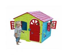 CASETTA PER BAMBINI DA GIARDINO HAPPY HOUSE CON PORTA E FINESTRE 130X109X115CM - BAKAJI