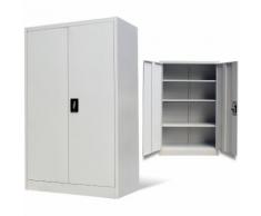 Armadio metallico per ufficio con 2 ante 140 cm grigio - VIDAXL