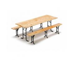 Set birreria tavolo panche legno feste giardino sagre 220x80 3 gambe - PRODUCESHOP