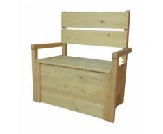 Cassapanca MATEJ con schienale +poggioli legno naturale 70x40x95 cm - Onlywood