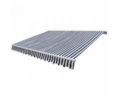 Tenda da Sole Pieghevole 400 x 300 cm Blu Marino e Bianco - VIDAXL