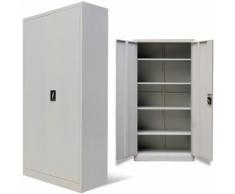 Armadio metallico per ufficio con 2 ante 180 cm grigio - VIDAXL