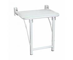 Sedile doccia con due gambe a terra inox bianco Nofer Art. 15045.W