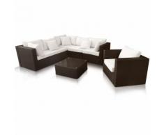 Salotto giardino rattan sintetico Polyrattan intrecciato esterno ORLANDO 5 posti - PRODUCESHOP