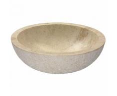 Lavabo da Appoggio in Marmo Tondo Beige Bocciardato IMSO
