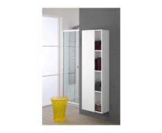 FERIDRAS PENSILE SOSPESO 50X26X160CM BIANCO CON SPECCHIO ARREDO BAGNO | Bianco lucido
