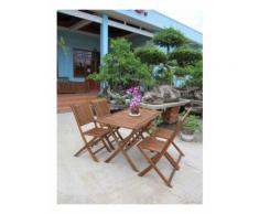 BENTLEY - SET DA GIARDINO IN LEGNO - TAVOLO RETTANGOLARE E 4 SEDIE - 5 PZ. - CHARLES BENTLEY