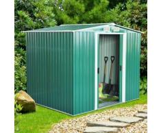Casetta Ripostiglio per Utensili da Giardino in Lamiera di Acciaio 260x200x187cm - BAKAJI