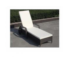 LETTINO da giardino in POLYRATTAN Mod. PALMI PAPILLON 160X73X102H cm con ruote - FISSORE DOMENICO