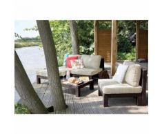 SET DA GIARDINO MOD NEVADA DELLA KETER CHAISE LONGUE MARRONE IN RESINA - ALLIBERT
