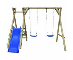 vidaXL Set Altalena con Scalette e Scivolo 270x255x210 cm in Legno di Pino