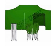 Gazebo Pieghevole 3x6 VERDE RAY BOT + 4 Teli Laterali PVC 350g