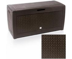 Cassapanca Panca 117 cm Effetto Rattan MARRONE - ZOOPET