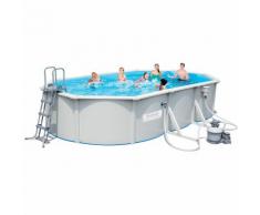Bestway Piscina fuoriterra lamiera 610x360x120cm + pompa sabbia scaletta 56369
