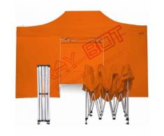 Gazebo Pieghevole 3x4,5 ARANCIONE RAY BOT + 4 Teli Laterali PVC 350g