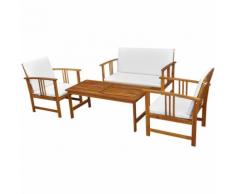 vidaXL Set da giardino in legno di acacia 6 pezzi