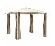 Gazebo 3X3 modello Sirmione. Alluminio effetto legno - BIZZOTTO HOMEMOTION