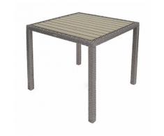 TAVOLO DA GIARDINO BAR ESTERNO ORLEANS AVANA CON PIANO IN RESINA WOOD - GREENWOOD MOJA