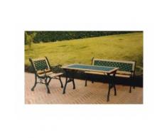 Panchina da giardino in ghisa - doghe in legno LOSANGHE 120x62xh78 cm - I GIARDINI DEL RE'