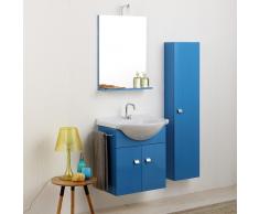 Composizione Bagno Piccoli Spazi Mobiletto 58cm E Colonna 31cm In Blu Luce