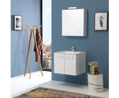 Mobile Bagno 60 Cm Con Ante Boston In Bianco Lucido Sp.contenitore