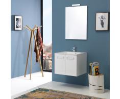 Mobile Bagno Da 60 Cm Con Ante Boston In Bianco Lucido