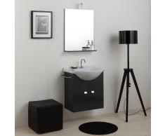 Mobile Bagno Economico Da 58 Cm Con Lavabo Specchio E Luce Grigio Grafite