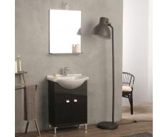 Mobiletto Salvaspazio Grigio Antracite Arredo Bagno 58 Cm Con Lavabo E Specchio