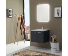 Mobile Bagno 60 Cm Con Ante Boston In Tanner Specchio Retroilluminato