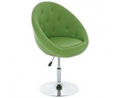 Poltroncina/sgabello BELFAST, imbottitura in similpelle stile Chesterfield, colore verde