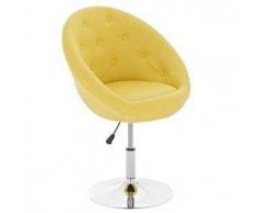 Poltroncina/sgabello BELFAST, imbottitura in similpelle stile Chesterfield, colore giallo
