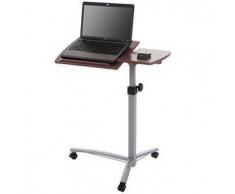 Tavolino / Leggio STAND, altezza regolabile, con ruote, ripiano in legno color noce