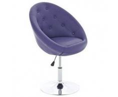 Poltroncina/sgabello BELFAST, imbottitura in similpelle stile Chesterfield, colore viola