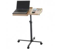 Tavolino / Leggio STAND TOP, altezza regolabile, con ruote, ripiano in legno color faggio
