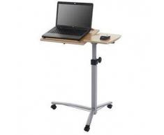 Tavolino / Leggio STAND, altezza regolabile, con ruote, ripiano in legno color faggio