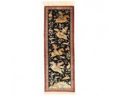 Tappeto Qum di seta firmato: Motevasel 38x111 Tappeto Orientale, Passatoia