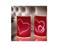 Faretti di carta LED Cuore (confezione da 2)