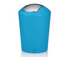 Kela Marta Pattumiera con coperchio basculante, diametro 15 cm, 1,7 litri, Plastica, turchese, 1,7 Liter