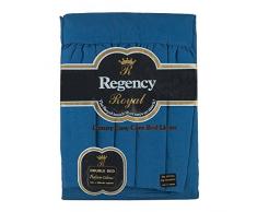 Regency Royal - Lenzuolo Valance, 2 pezzi, per letto matrimoniale, blu scuro, Doppio
