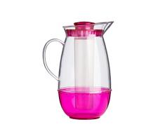 Premier Housewares 0806615 Caraffa con Camera di Ghiaccio, Trasparente/Fucsia, 2.5L