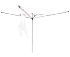 Brabantia Essential Stendibiancheria da Esterno con Capottina Protettiva, 4 Bracci, 40 m, Metallic Grey