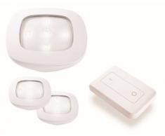 MyLite - Sistema di illuminazione a LED composto da 3 lampade e 1 telecomando Wireless, colore bianco