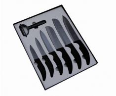 Pradel Excellence SC007 Confezione ceramica in confezione da vetrina: 6 coltelli da cucina / Lama ceramica / Nera + sbucciatore lama ceramica nera