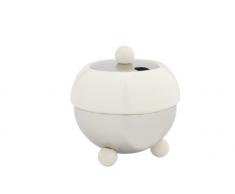 Bredemeijer 1417W - Zuccheriera in ceramica Cosy con coperchio in acciaio, colore: Bianco crema