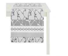 Apelt Setare_45x140_90 - Runner da tavolo, motivo: rami e ornamenti, colore: grigio