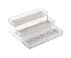 InterDesign Twillo Portaspezie, Largo, Plastica, Argento, 23.5x26x10.25 cm