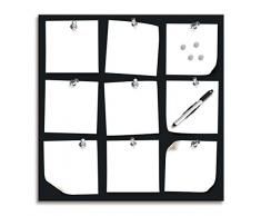 Eurographics - Bacheca per promemoria, 50 x 50 cm, colore: nero