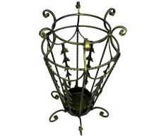 Lorenz Ferart 6851.0 Portaombrelli, Ferro Battuto, Struttura Base Nero Sfumata a Mano Rame