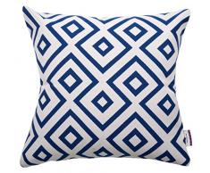 Tom Tailor 564186 fodera per cuscino T-Open Squares, 50 x 50 cm, misto cotone, Blu/Bianco